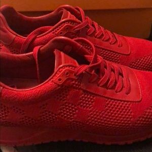 Louis Vuitton Men Red Leather Sneaker 8 AUTHENTIC
